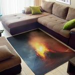 Volcano Eruption Print Area Rug