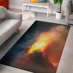 Volcano Eruption Print Area Rug