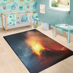 Volcano Eruption Print Area Rug