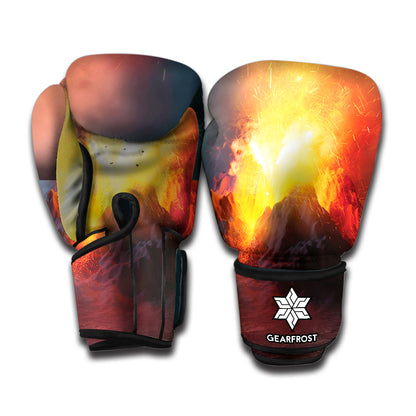 Volcano Eruption Print Boxing Gloves