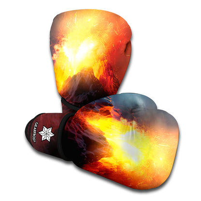 Volcano Eruption Print Boxing Gloves