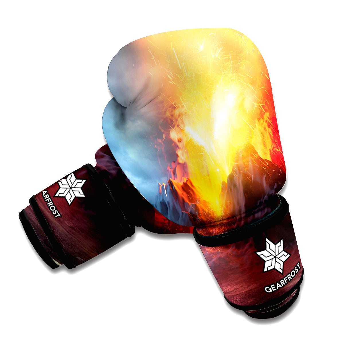 Volcano Eruption Print Boxing Gloves