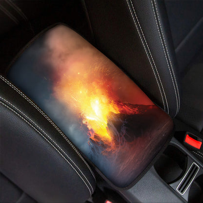 Volcano Eruption Print Car Center Console Cover