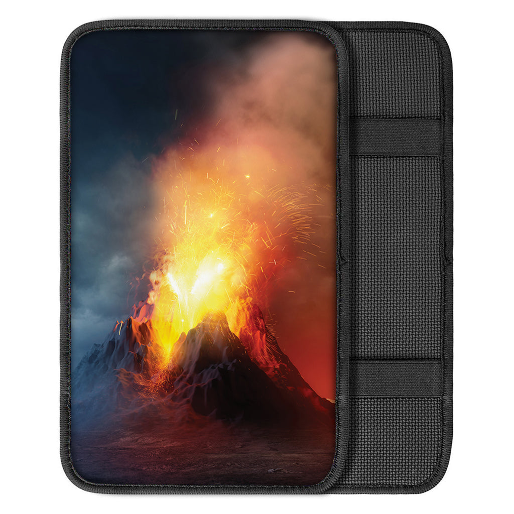 Volcano Eruption Print Car Center Console Cover