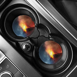 Volcano Eruption Print Car Coasters