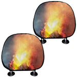 Volcano Eruption Print Car Headrest Covers