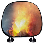 Volcano Eruption Print Car Headrest Covers