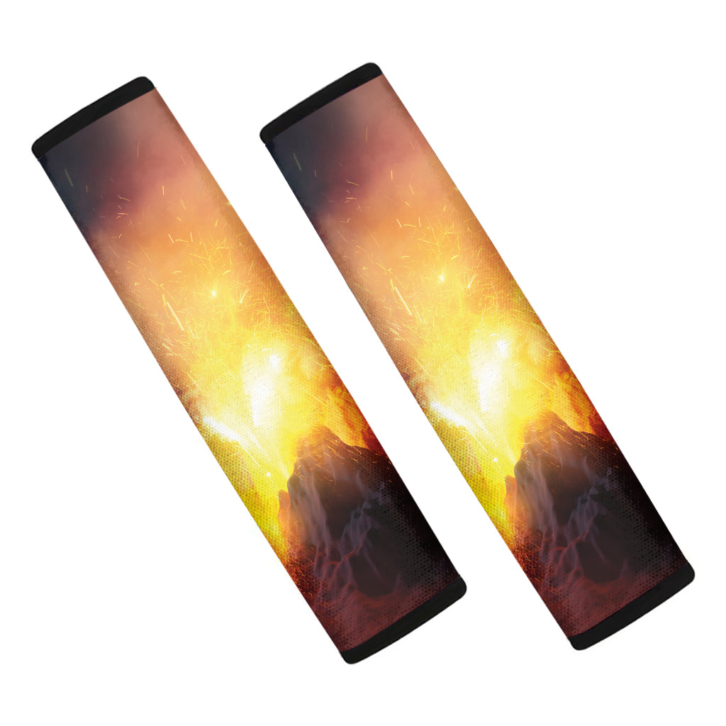 Volcano Eruption Print Car Seat Belt Covers