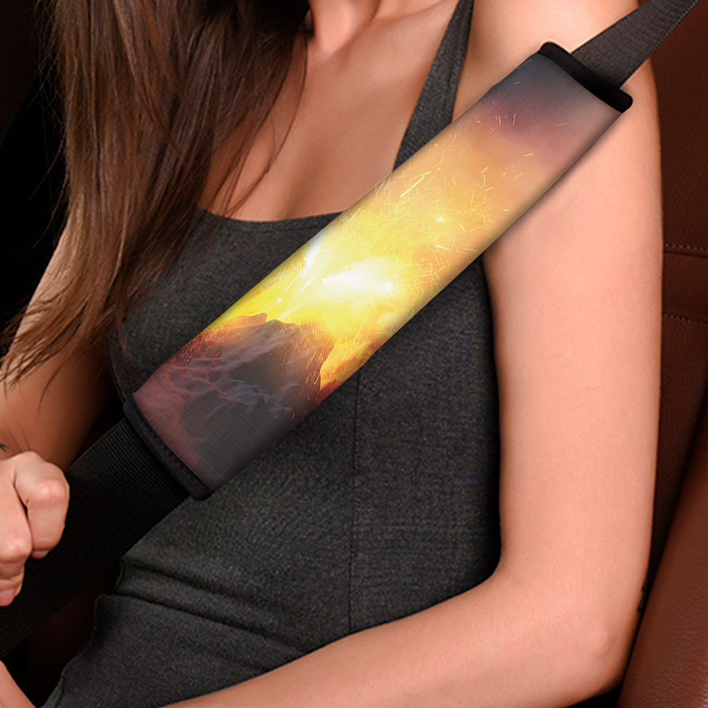 Volcano Eruption Print Car Seat Belt Covers