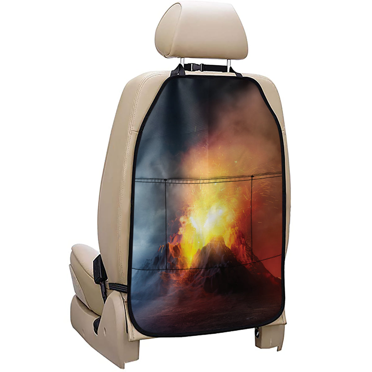 Volcano Eruption Print Car Seat Organizers