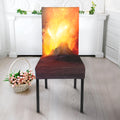 Volcano Eruption Print Dining Chair Slipcover