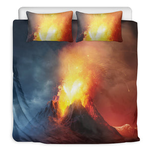 Volcano Eruption Print Duvet Cover Bedding Set