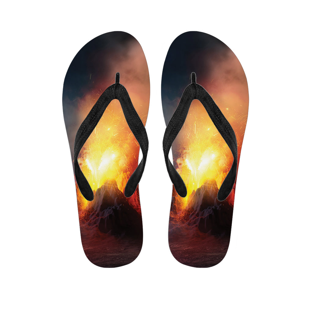 Volcano Eruption Print Flip Flops