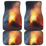 Volcano Eruption Print Front and Back Car Floor Mats