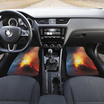 Volcano Eruption Print Front and Back Car Floor Mats
