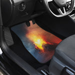 Volcano Eruption Print Front and Back Car Floor Mats