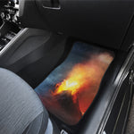 Volcano Eruption Print Front and Back Car Floor Mats