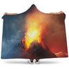 Volcano Eruption Print Hooded Blanket