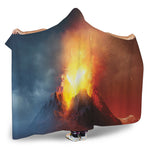 Volcano Eruption Print Hooded Blanket