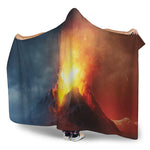 Volcano Eruption Print Hooded Blanket