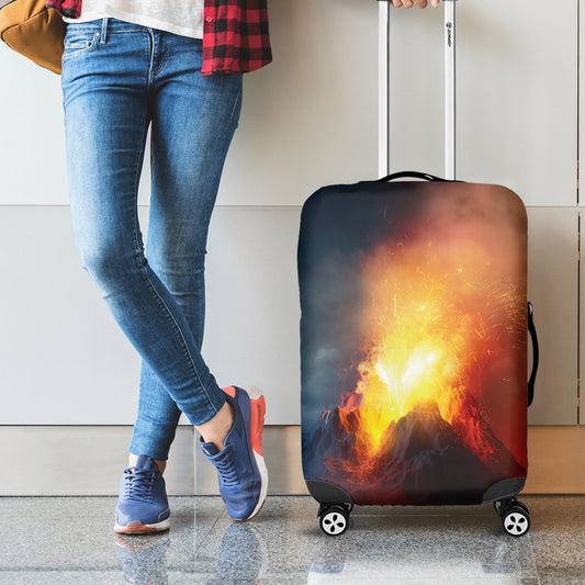 Volcano Eruption Print Luggage Cover