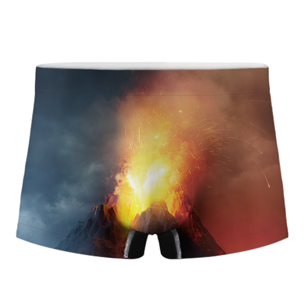 Volcano Eruption Print Men's Boxer Briefs