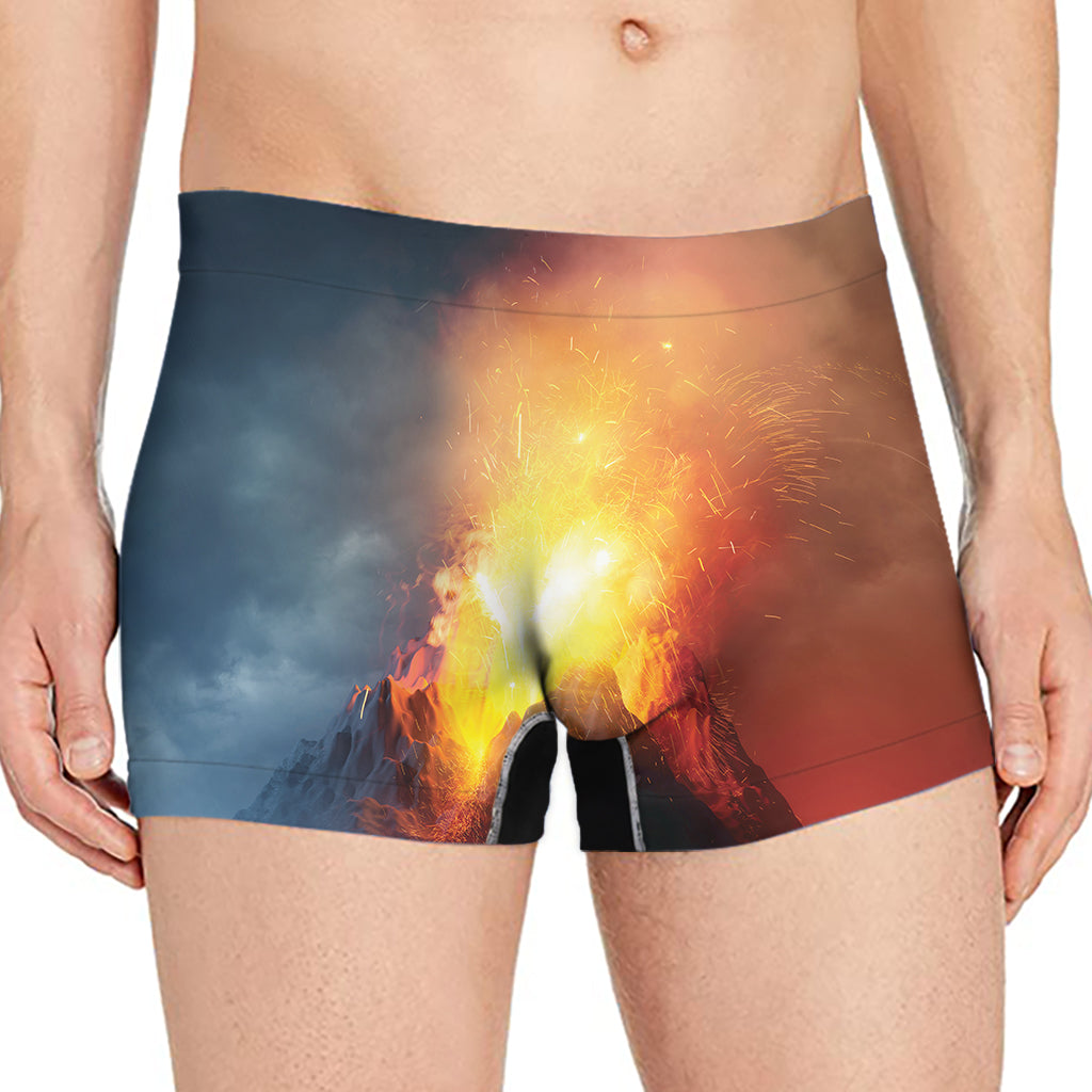 Volcano Eruption Print Men's Boxer Briefs