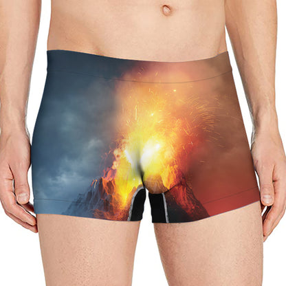 Volcano Eruption Print Men's Boxer Briefs