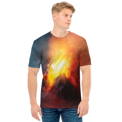 Volcano Eruption Print Men's T-Shirt