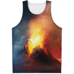 Volcano Eruption Print Men's Tank Top