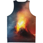 Volcano Eruption Print Men's Tank Top