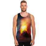 Volcano Eruption Print Men's Tank Top
