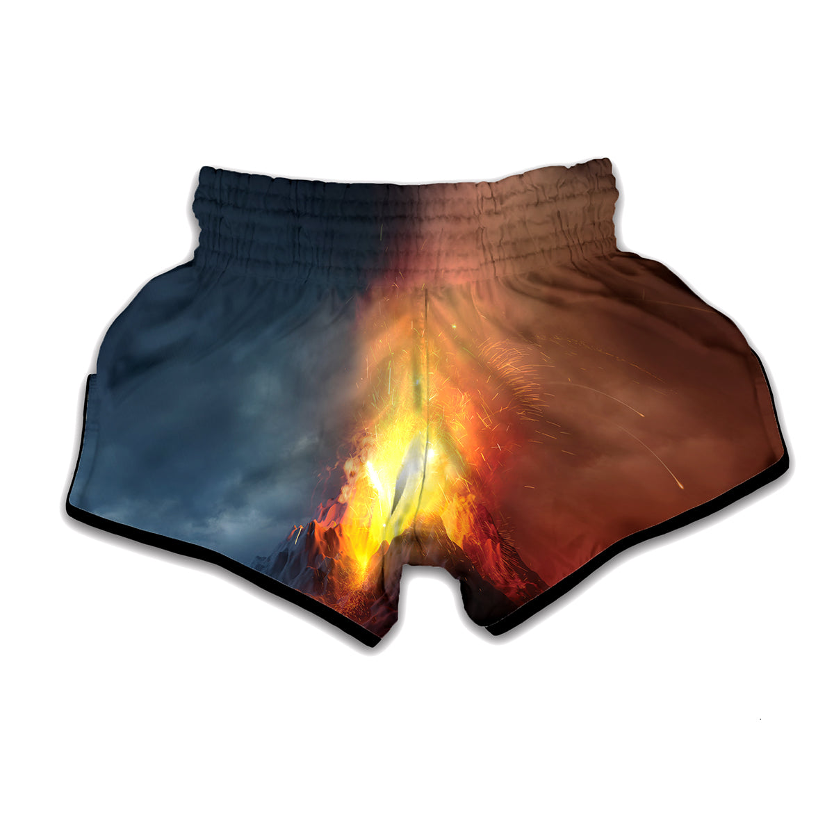 Volcano Eruption Print Muay Thai Boxing Shorts