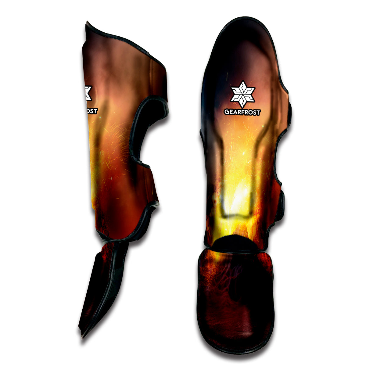 Volcano Eruption Print Muay Thai Shin Guard
