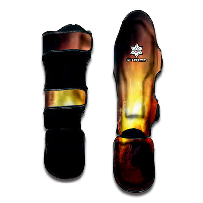 Volcano Eruption Print Muay Thai Shin Guard