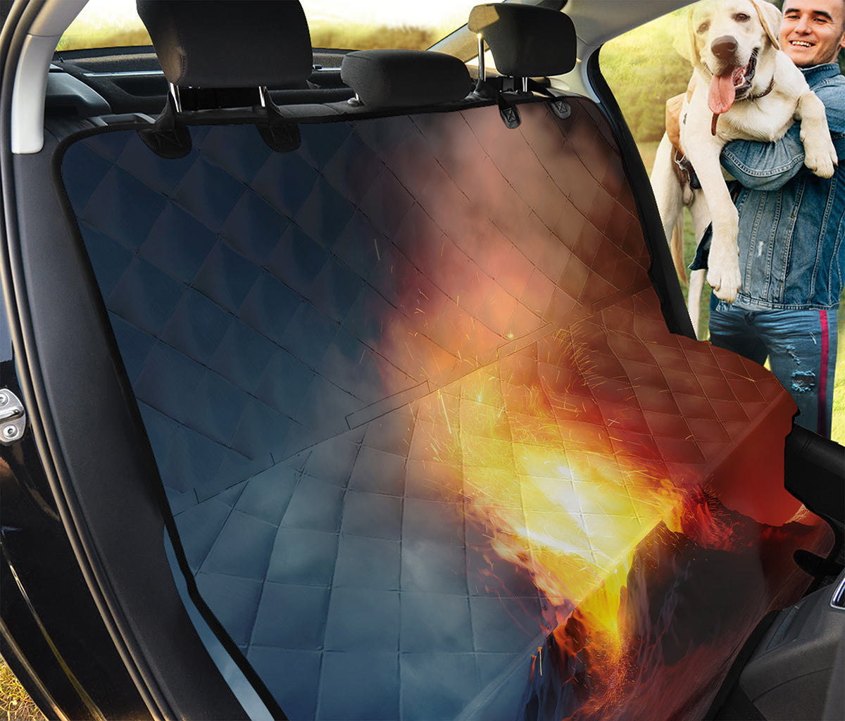 Volcano Eruption Print Pet Car Back Seat Cover