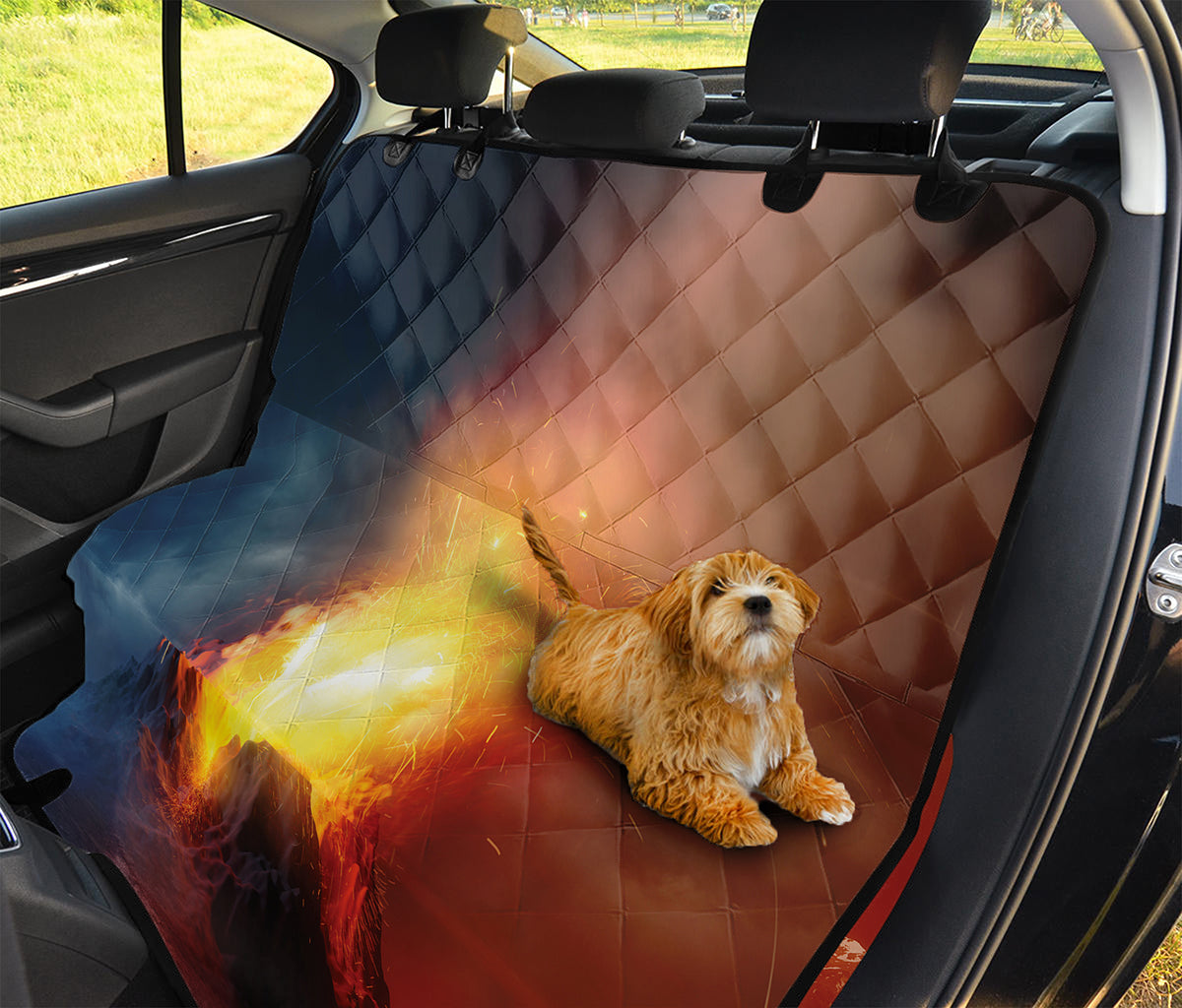 Volcano Eruption Print Pet Car Back Seat Cover