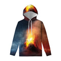 Volcano Eruption Print Pullover Hoodie