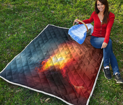 Volcano Eruption Print Quilt