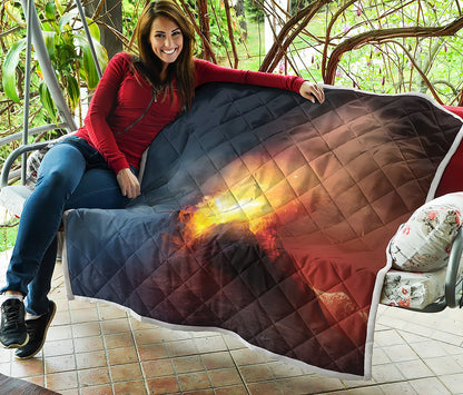 Volcano Eruption Print Quilt