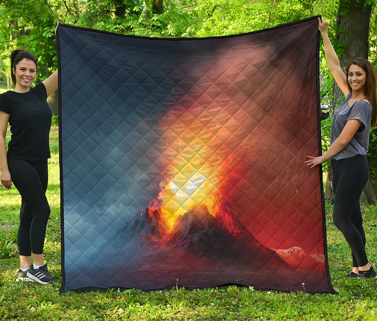 Volcano Eruption Print Quilt