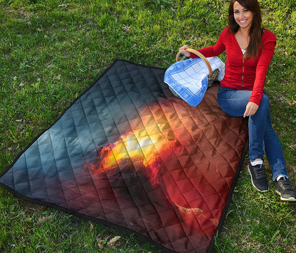Volcano Eruption Print Quilt