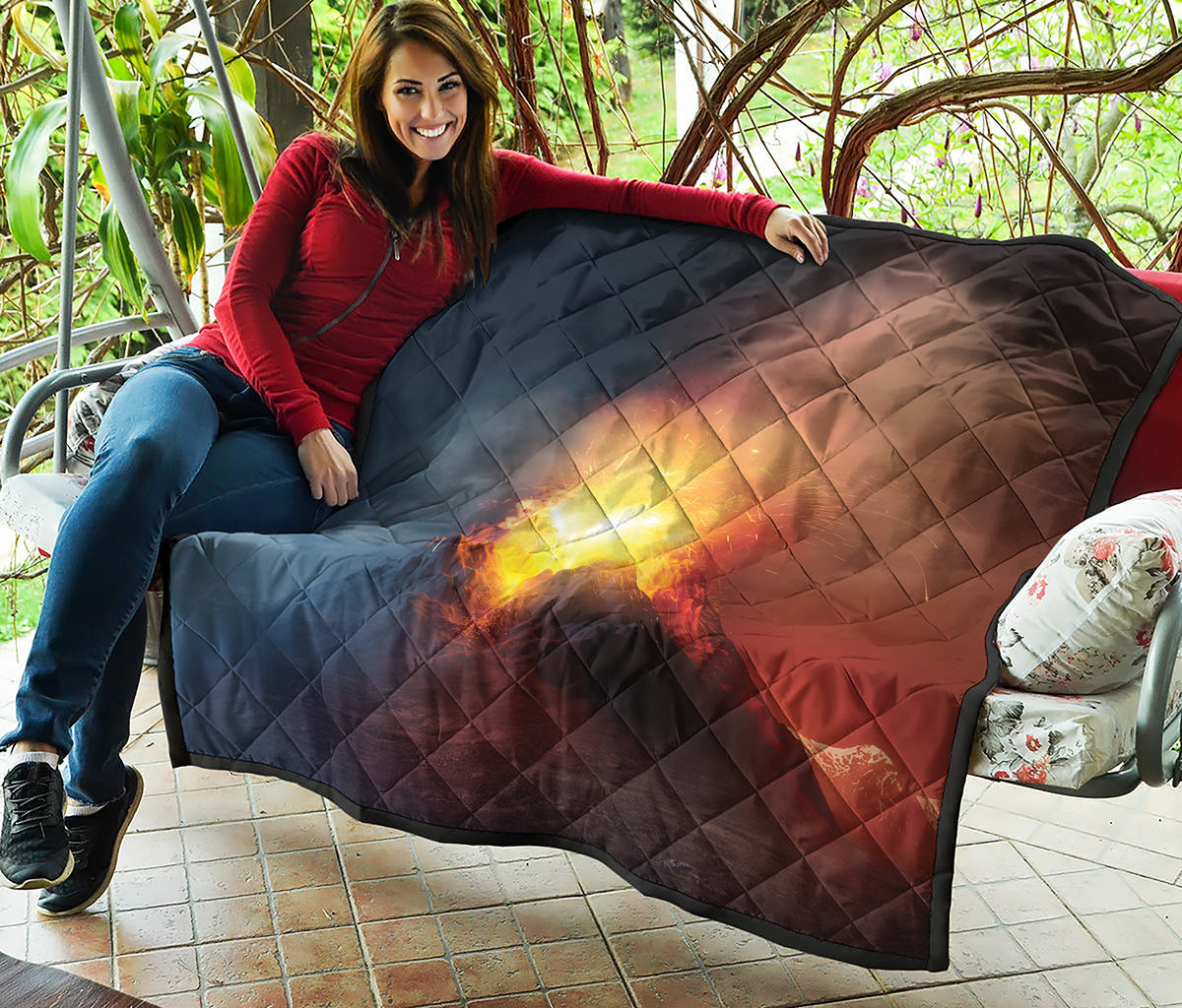 Volcano Eruption Print Quilt