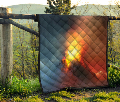 Volcano Eruption Print Quilt