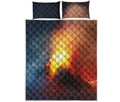 Volcano Eruption Print Quilt Bed Set