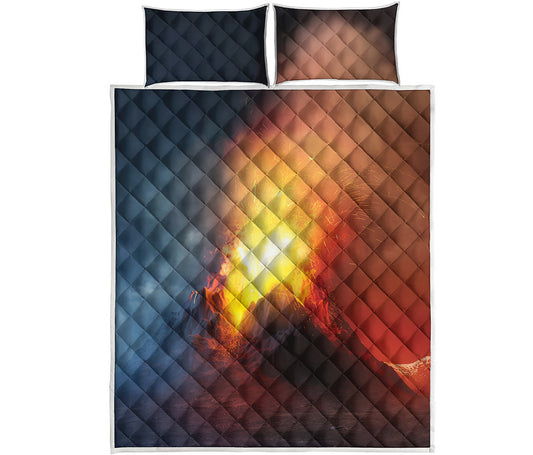 Volcano Eruption Print Quilt Bed Set
