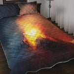 Volcano Eruption Print Quilt Bed Set