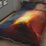 Volcano Eruption Print Quilt Bed Set