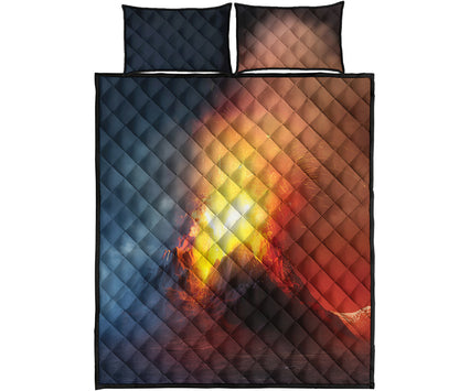 Volcano Eruption Print Quilt Bed Set