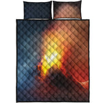 Volcano Eruption Print Quilt Bed Set
